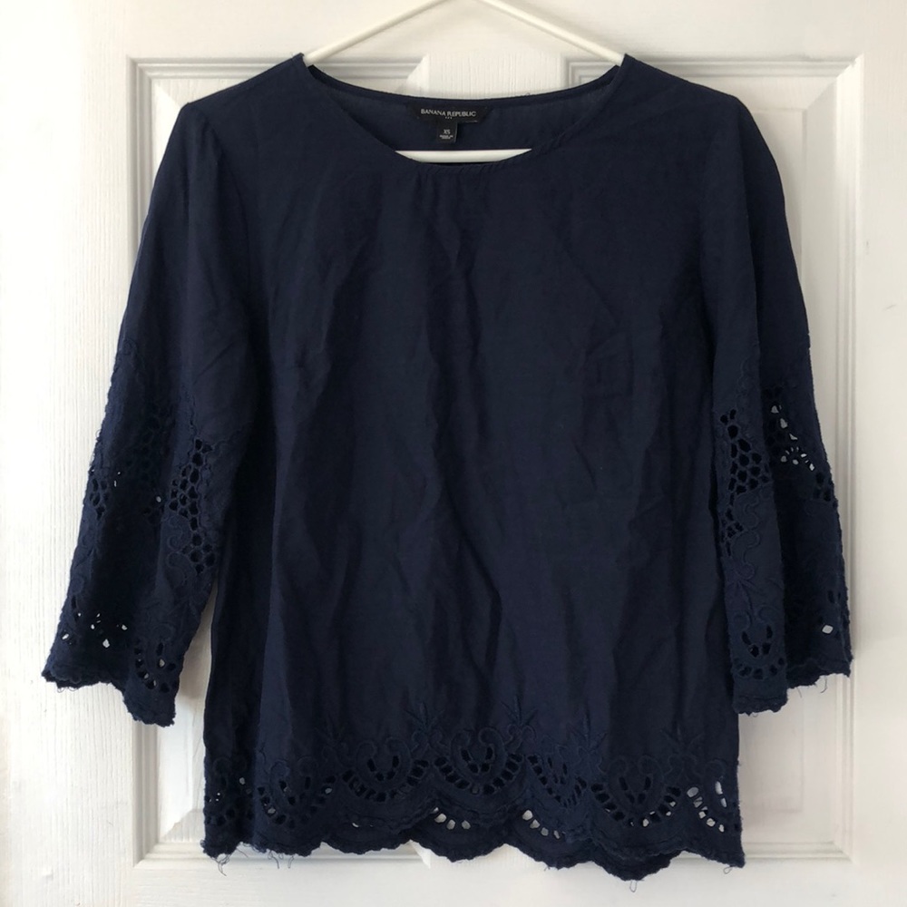 Banana Republic | Lacey Trimmed Blouse